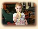 Eating a banana